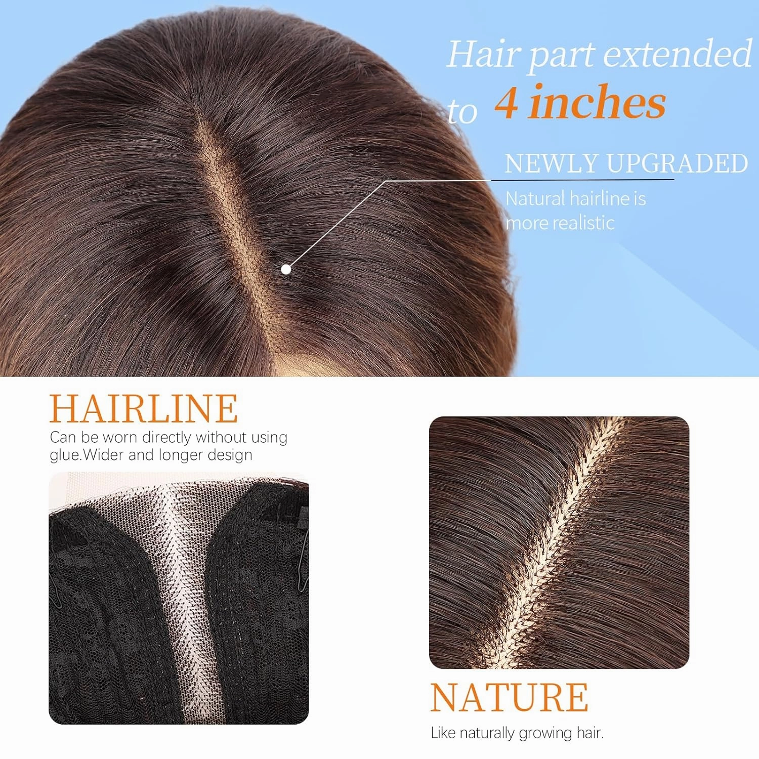 Nnzes Long Brown Mixed Blonde Wavy Wig 4x1 Lace Natural Hairline Middle Part Curly Heat-Resistant Synthetic Fiber for Women & Beginners Daily Party Use 26In