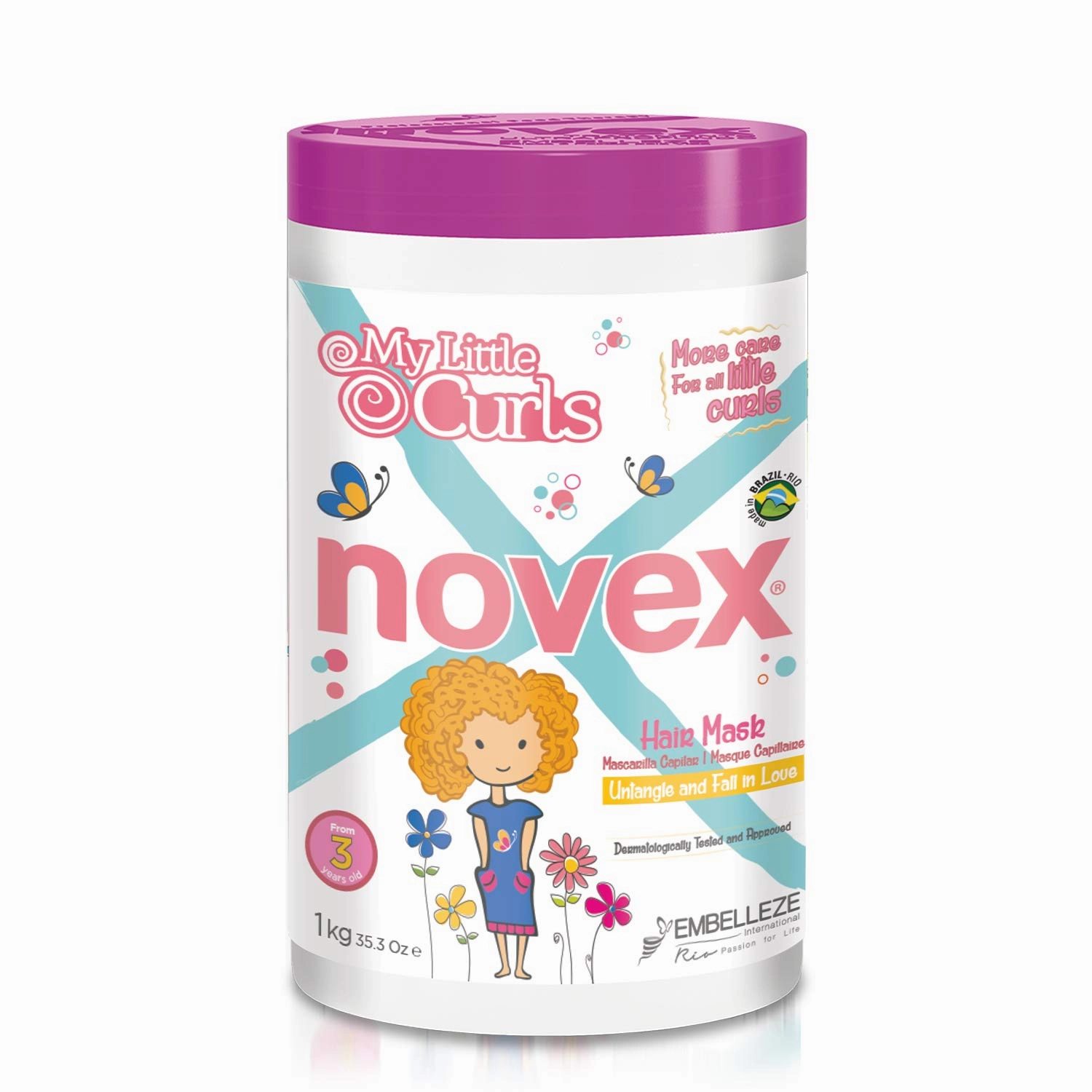Novex Conditioner for Curly Hair, Deep Conditioning Hair Masks 1kg/35oz (My Little Curls Hair Mask, Hydration & Softness, Infused with Natural Ingredients and Aloe Vera, 35 oz)