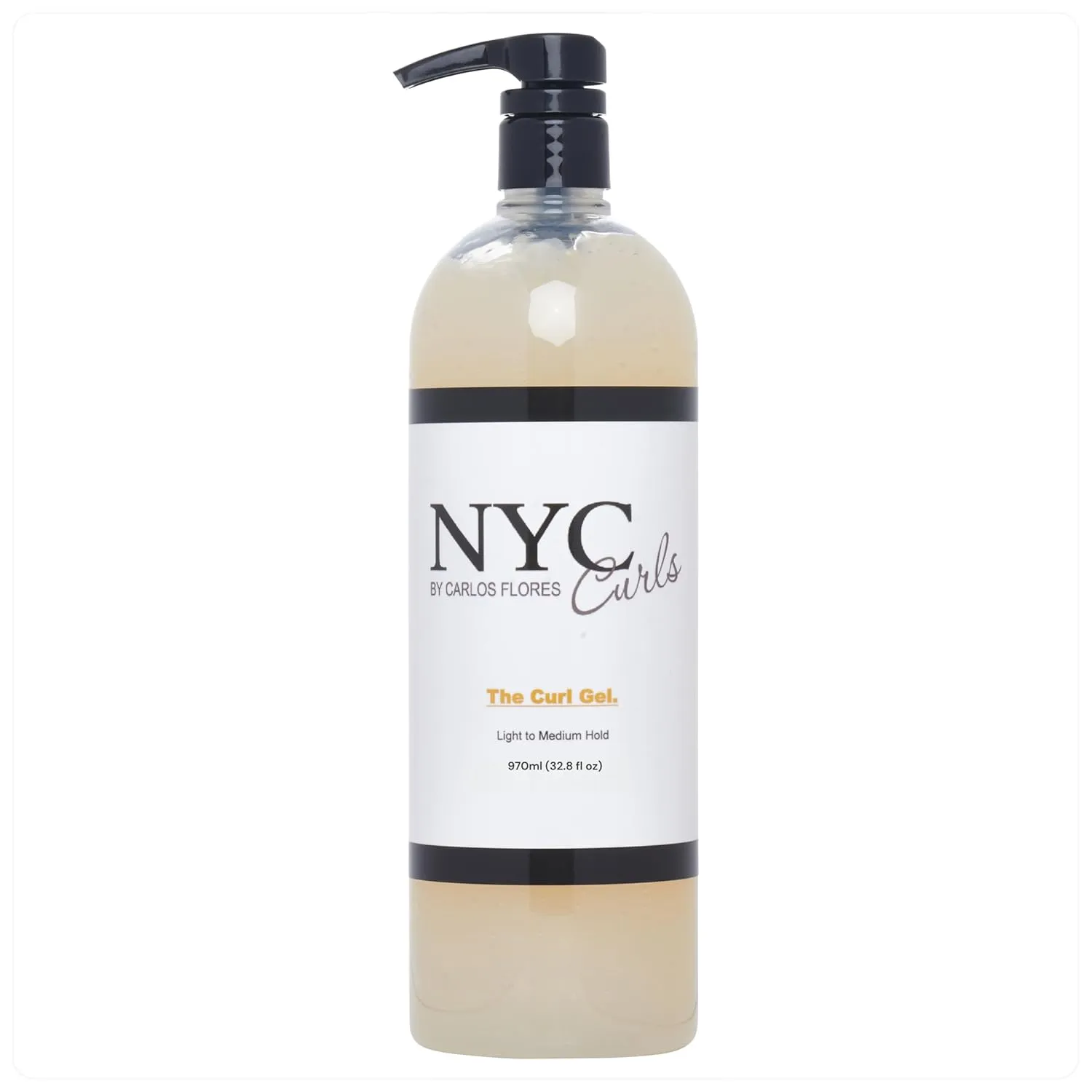 NYC Curls The Curl Gel | Flexible Crunch Free Light to Medium Hold Gel for Curly, Coily, & Wavy Hair | Flax Seed Gel | Silicone Free & Vegan | 970ml / 32.8 FL OZ