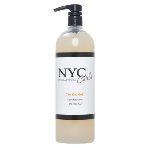 NYC Curls The Curl Gel | Flexible Crunch Free Light to Medium Hold Gel for Curly, Coily, & Wavy Hair | Flax Seed Gel | Silicone Free & Vegan | 970ml / 32.8 FL OZ