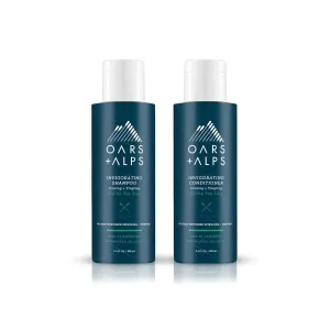 Oars   Alps Men's Sulfate Free Hair Shampoo and Conditioner Set, Infused with Witch Hazel and Tea Tree Oil, Alpine Tea Tree, Travel Size 3.4oz Each