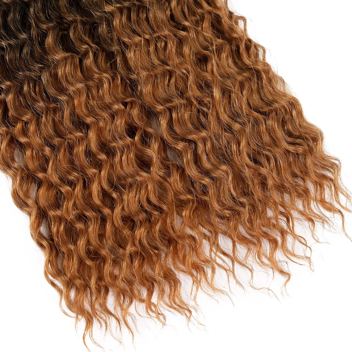 Ocean Wave Braiding Hair Brown 30in Curly Crochet Hair Extensions 6packs Synthetic Ombre Crochet Hair Extensions for Women #1BT30