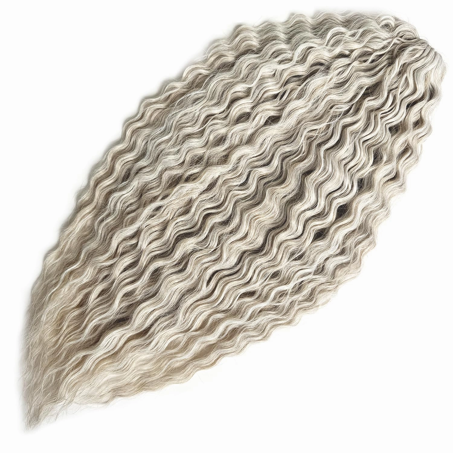 Ocean Wave Crochet Hair 22Inch Water Wave Crochet Hair 3Packs Deep Wave Crochet Hair Twist Crochet Hair For Women Synthetic Wavy Braiding Hair Extensions (T16/White Grey)