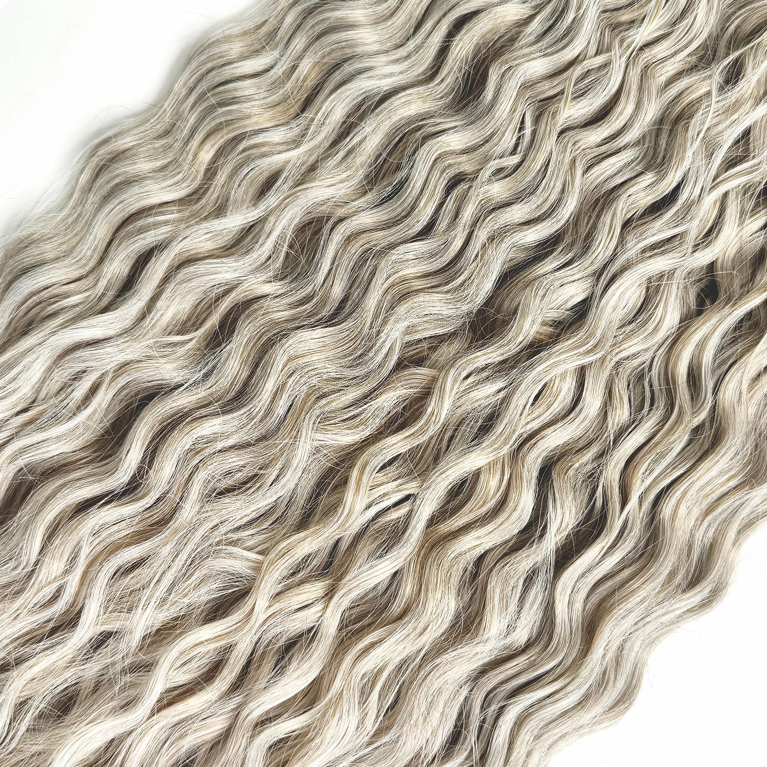 Ocean Wave Crochet Hair 22Inch Water Wave Crochet Hair 3Packs Deep Wave Crochet Hair Twist Crochet Hair For Women Synthetic Wavy Braiding Hair Extensions (T16/White Grey)