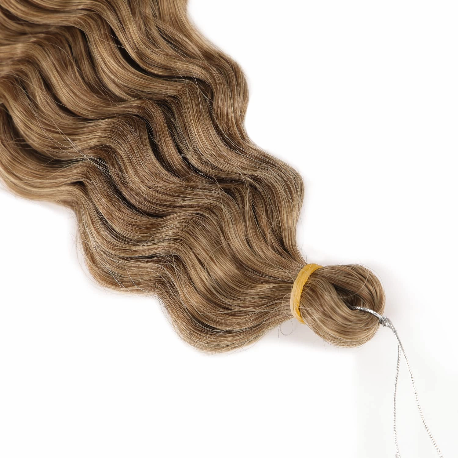 Ocean Wave Crochet Hair Extensions, Curly Braiding Crochet Hair, Soft Synthetic Crochet Hair Extensions 22inch 6Packs #T8/24 Brown mix Blonde