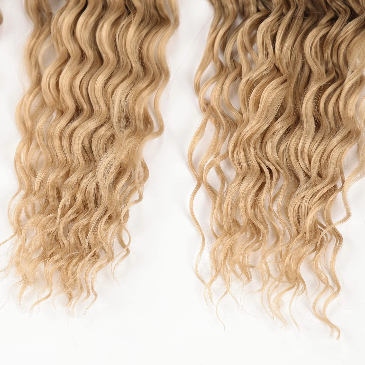 Ocean Wave Crochet Hair Extensions, Curly Braiding Crochet Hair, Soft Synthetic Crochet Hair Extensions 22inch 6Packs #T8/24 Brown mix Blonde