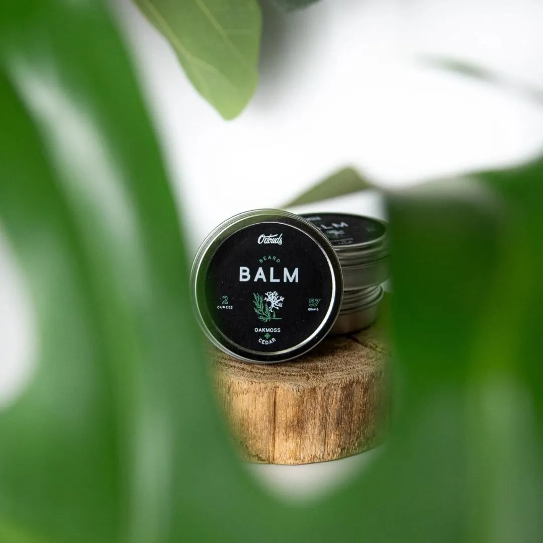 O'Douds Natural Beard Balm - Beard Conditioner & Softener - Plant-Based Grooming that Moisturizes, Conditions & Tames Facial Hair - Oakmoss & Cedar, 2oz.