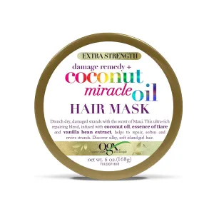 OGX Extra Strength Damage Remedy   Coconut Miracle Oil Hair Mask, Extra Hydrating & Softening Anti-Frizz Treatment to Help Repair Hair, Paraben-Free, Sulfated-Surfactants Free, 6 oz