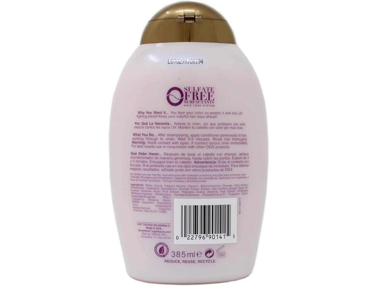 OGX Fade-Defying Orchid Oil Conditioner with UVA/UVB Sun Filters, 13 Ounces