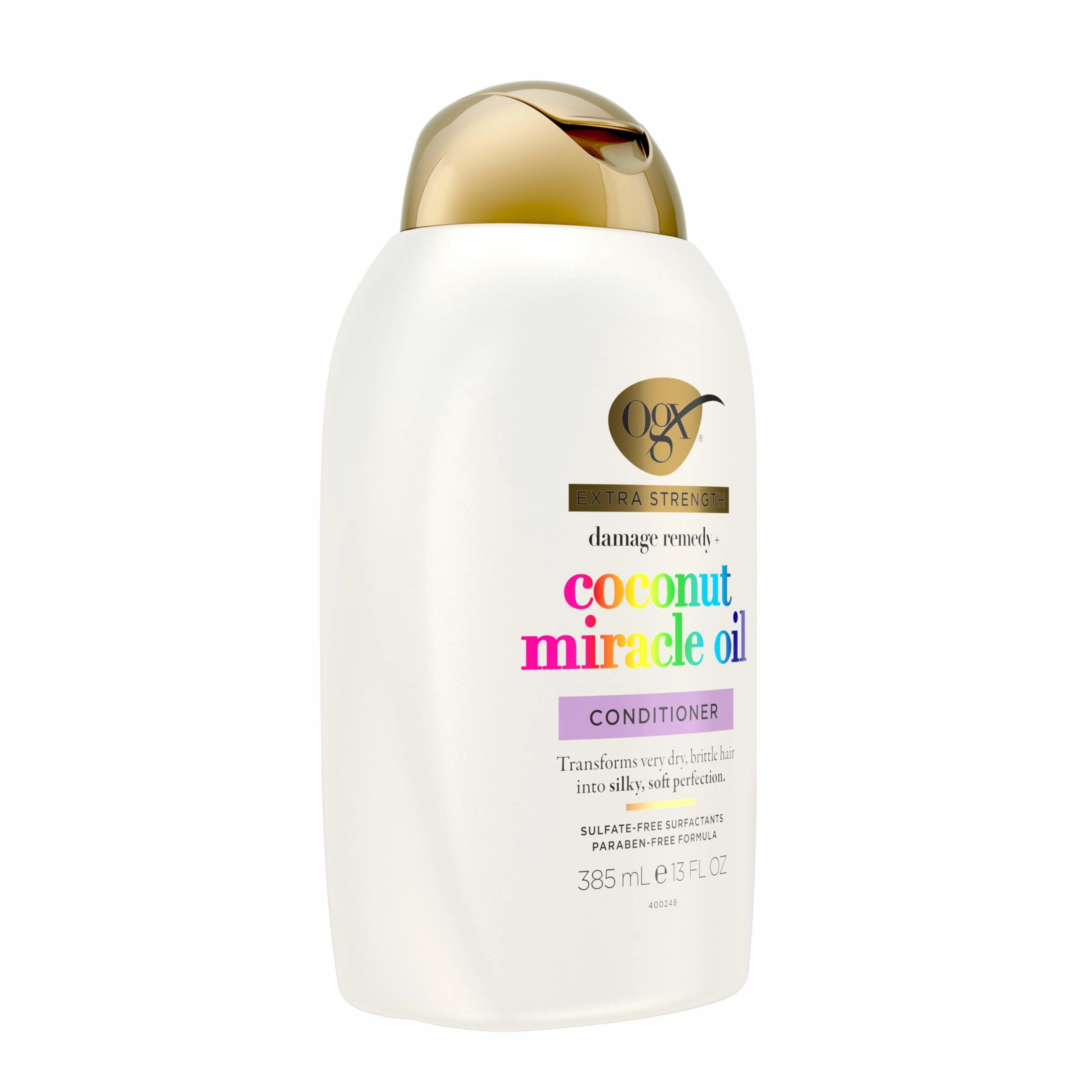 OGX Extra Strength Damage Remedy   Coconut Miracle Oil Conditioner for Dry, Frizzy or Coarse Hair, Paraben-Free, Sulfate-Free Surfactants, 13 Fl Oz
