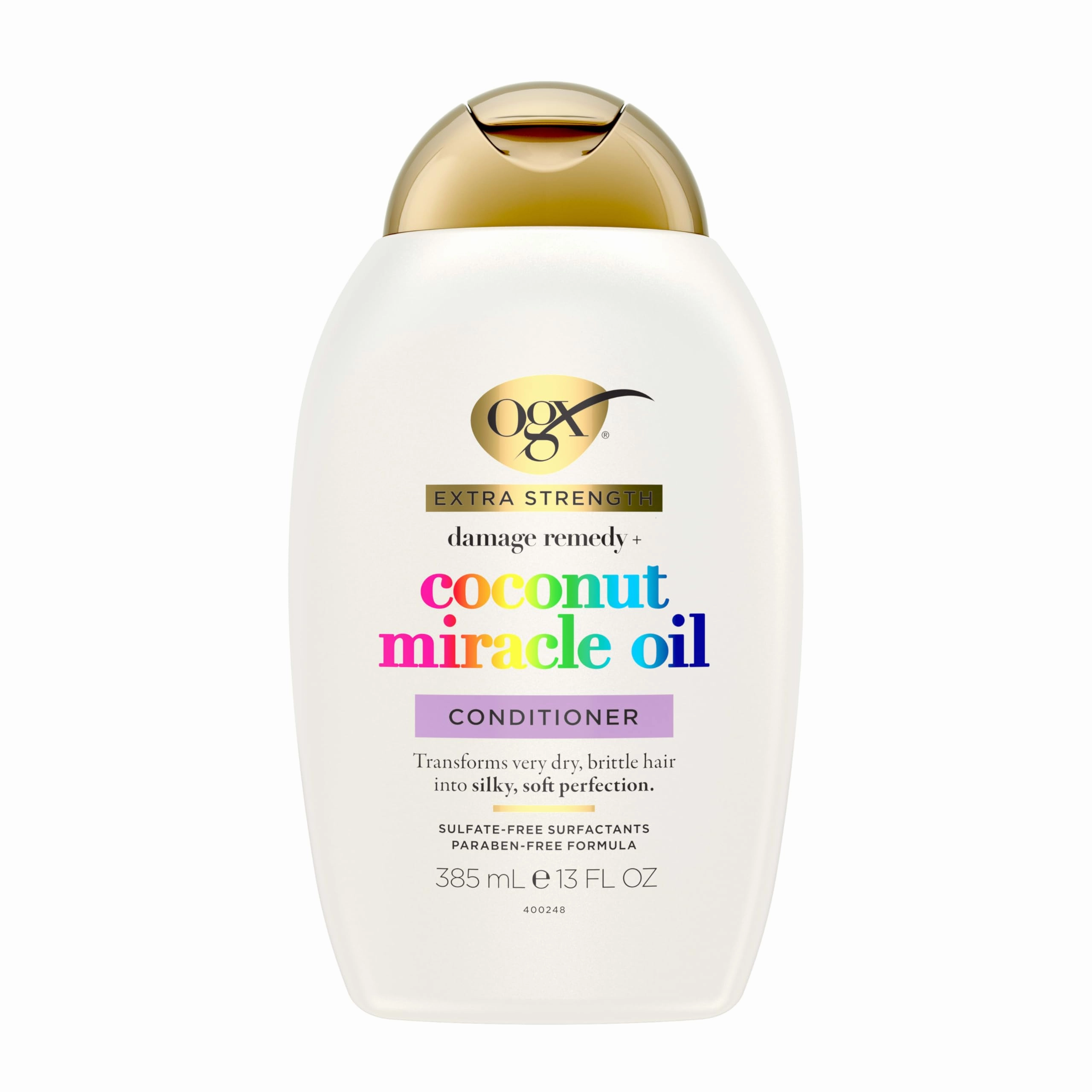 OGX Extra Strength Damage Remedy   Coconut Miracle Oil Conditioner for Dry, Frizzy or Coarse Hair, Paraben-Free, Sulfate-Free Surfactants, 13 Fl Oz