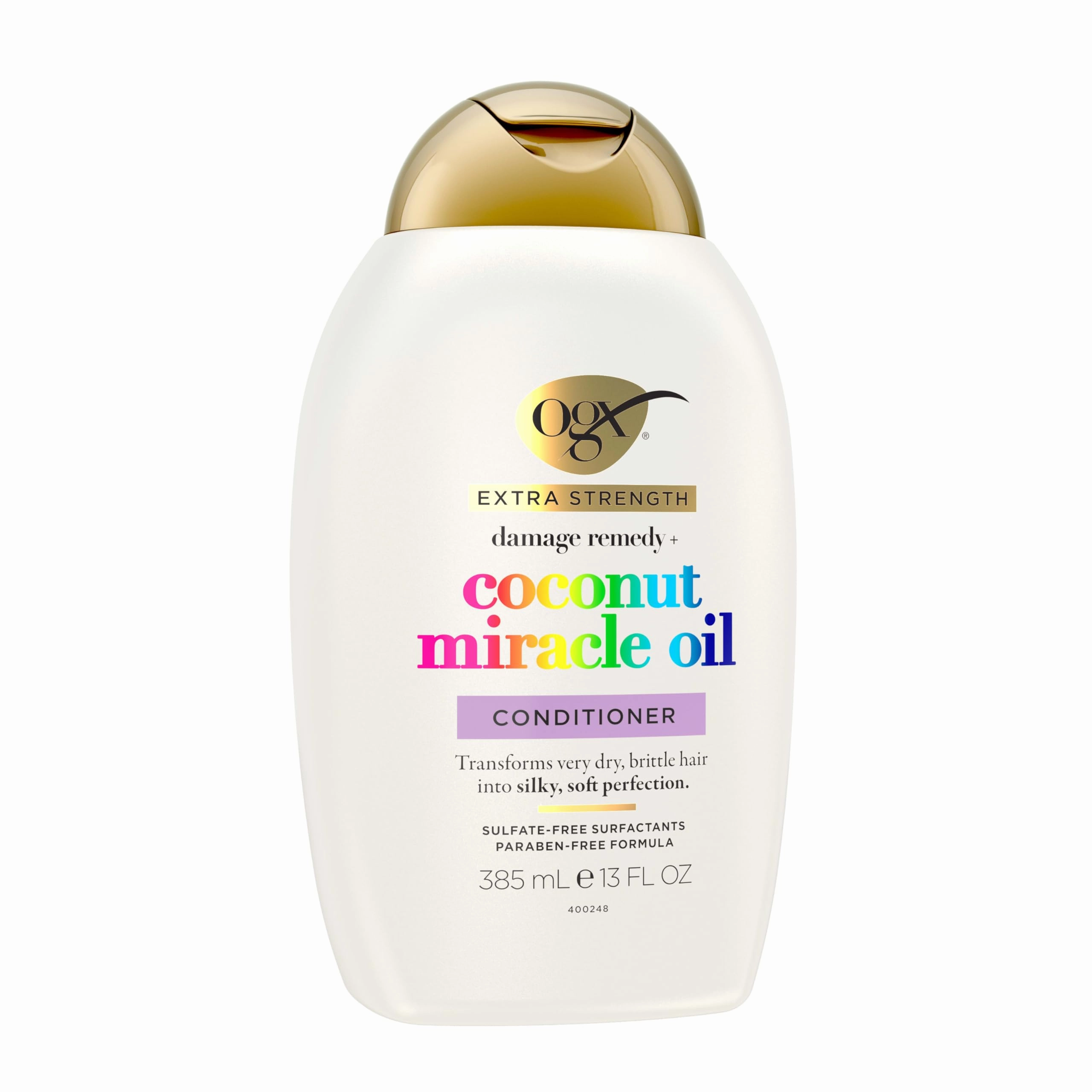 OGX Extra Strength Damage Remedy   Coconut Miracle Oil Conditioner for Dry, Frizzy or Coarse Hair, Paraben-Free, Sulfate-Free Surfactants, 13 Fl Oz