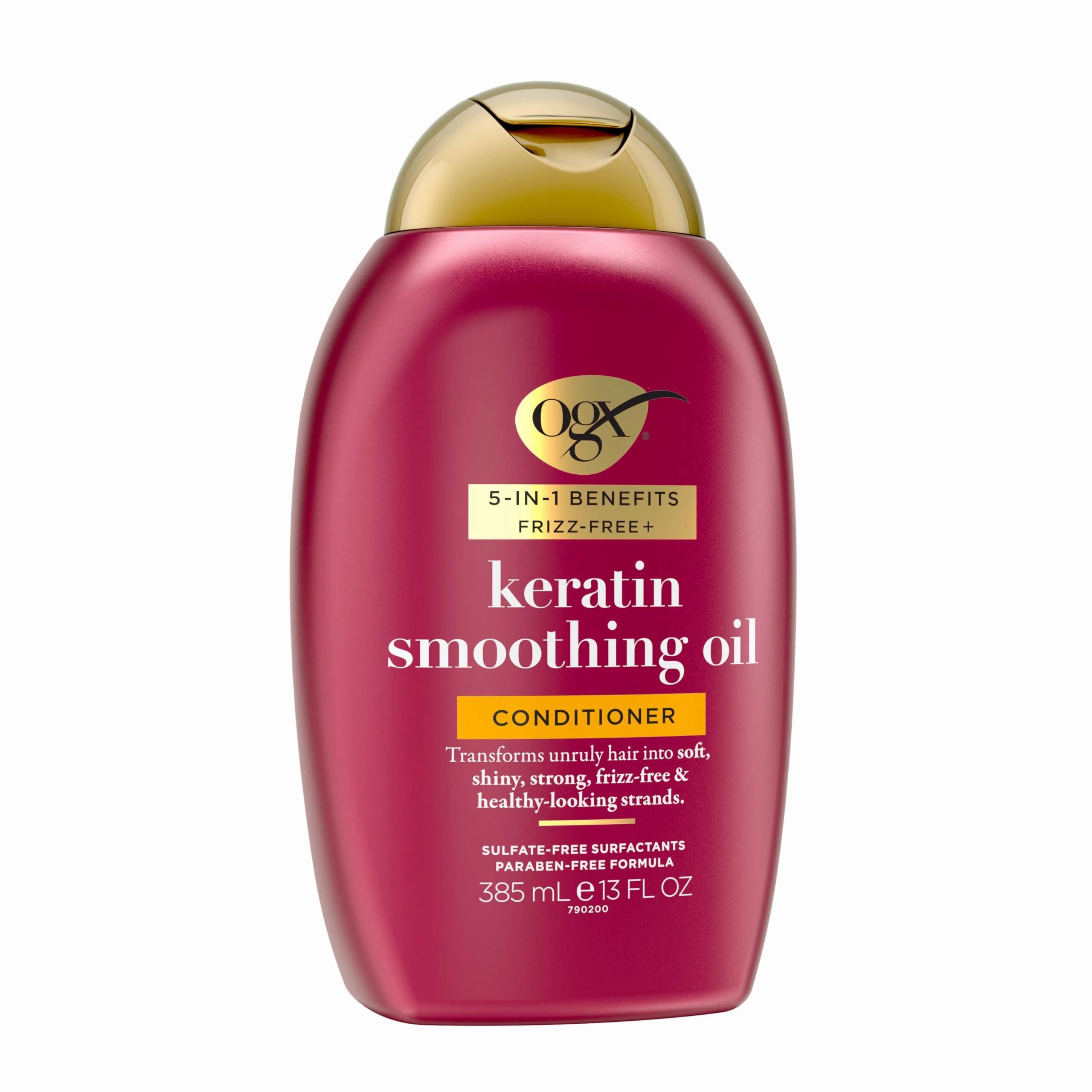 OGX Frizz-Free   Keratin Smoothing Oil Conditioner, 5 in 1, for Frizzy Hair, Shiny Hair, 13 Fl Oz