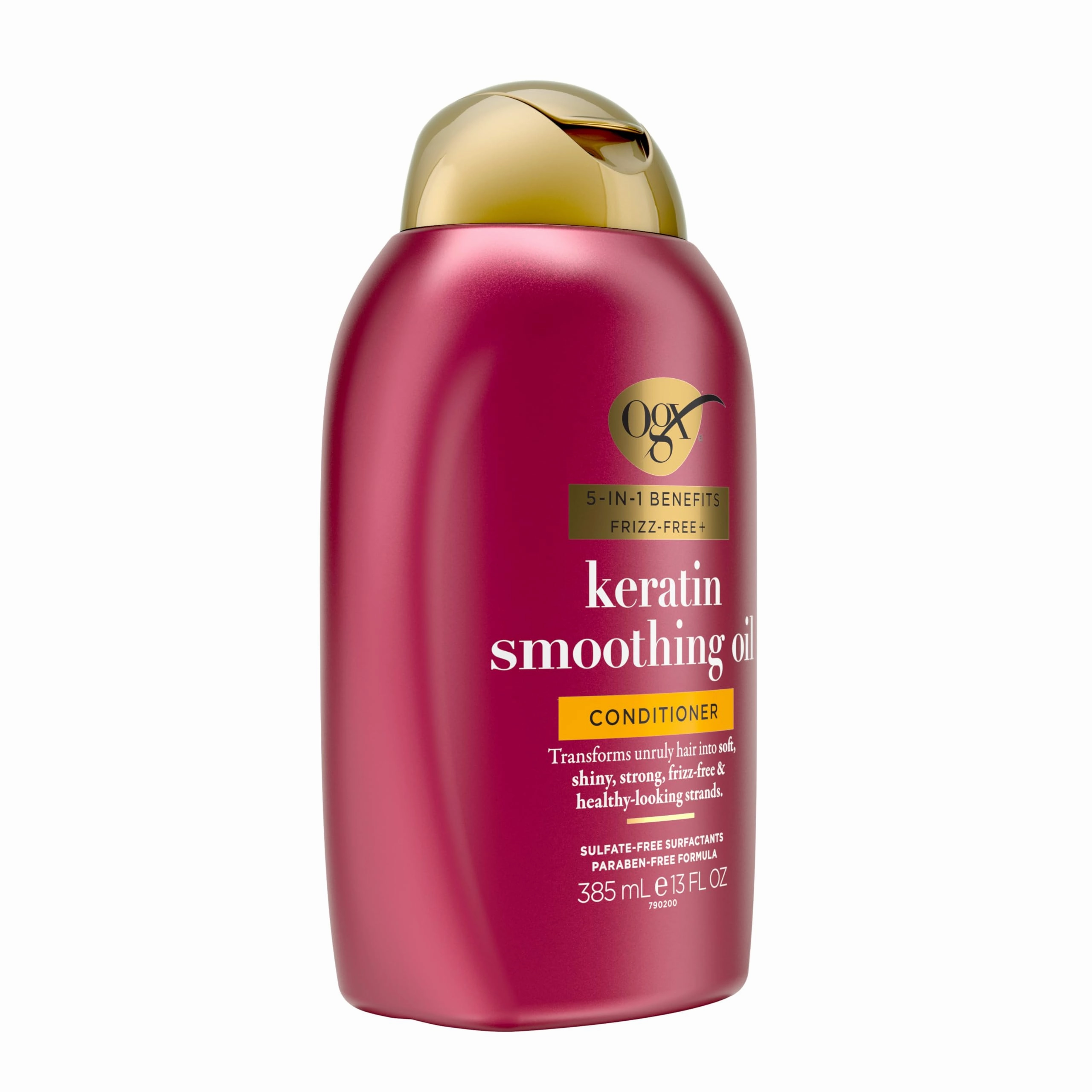 OGX Frizz-Free   Keratin Smoothing Oil Conditioner, 5 in 1, for Frizzy Hair, Shiny Hair, 13 Fl Oz