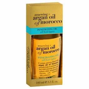 OGX Renewing   Argan Oil of Morocco Penetrating Hair Oil Treatment, Moisturizing & Strengthening Silky Oil for All Hair Types, Paraben-Free, Sulfated-Surfactants Free, 3.3 fl oz (Pack of 2)