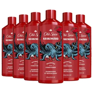 Old Spice Krakengard 2in1 Shampoo and Conditioner for Men, 13.5 fl oz (Pack of 6)