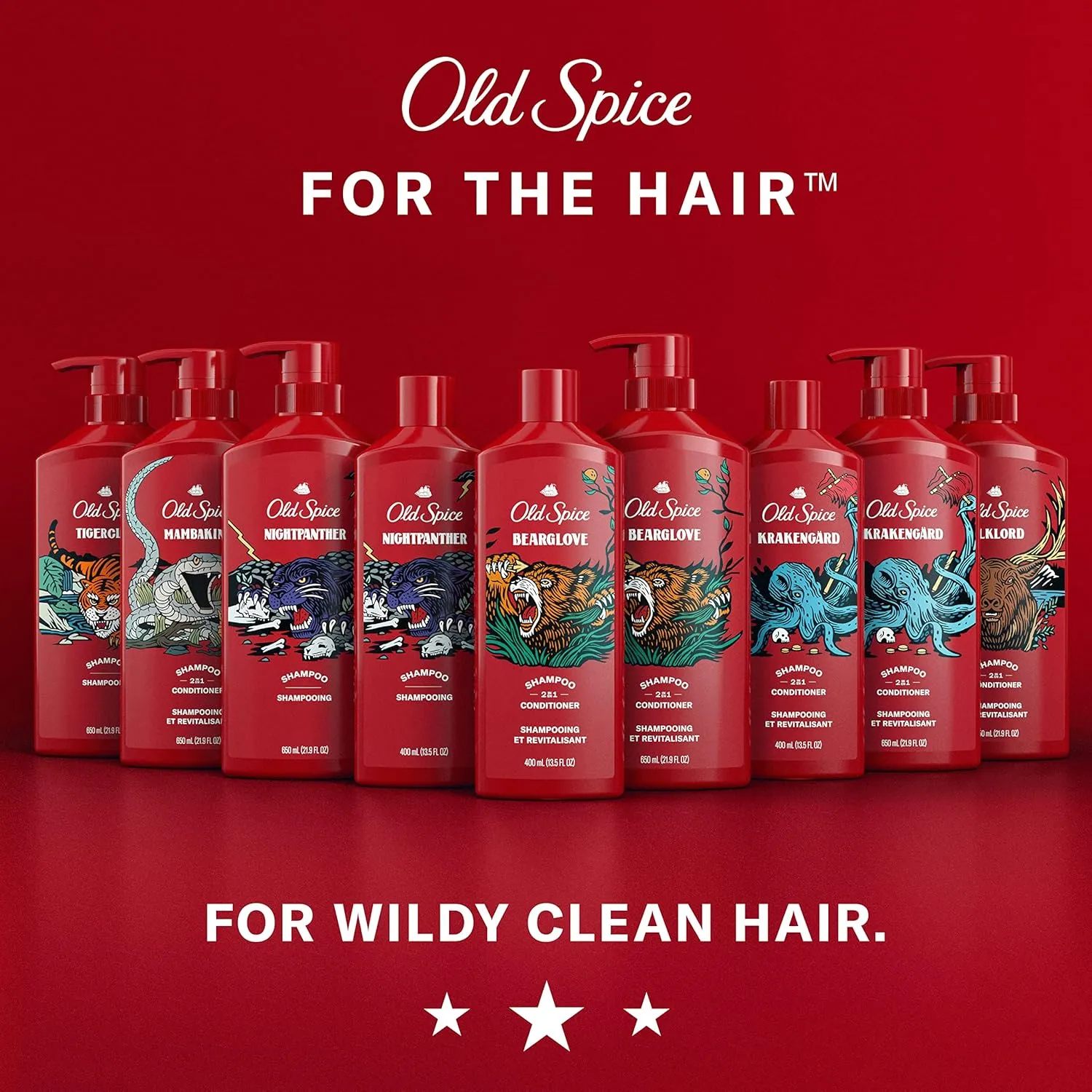 Old Spice Krakengard 2in1 Shampoo and Conditioner for Men, 13.5 fl oz (Pack of 6)