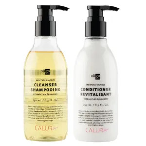 Oligo Professionnel - Calura Moisture Balance Cleanser & Conditioner - Sulfate free - Vegan - Paraben free - Color safe - Shine - Hydrating formula for dry hair - 8.5oz DUO BUNDLE