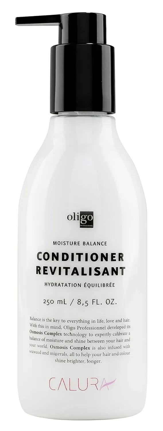 OLIGO PROFESSIONNEL - Calura Moisture Balance Conditioner - Men & Women - Paraben Free - For Oily Hair - Promotes Longevity of Colour - Revitalizes Shine - Sulfate Free - Moisturizing Formula - 8.5oz