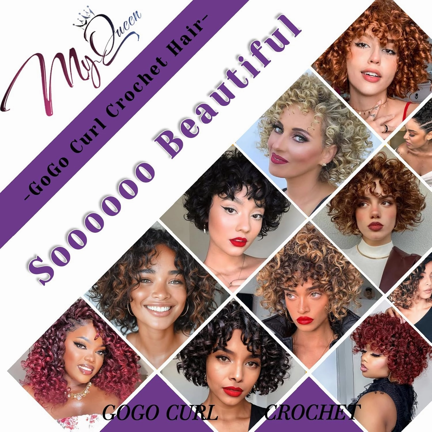 Ombre Grey Short Curly Crochet Braids for Women 7 Packs Salt and Pepper GoGo Beach Curl Water Wave Deep Twist Synthetic Braiding Hair Extensions 8 Inch Tgray#