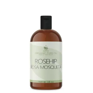 OPO Rosehip Oil - 16 oz - Pure, Unrefined, Cold Pressed, Non-GMO, Vegan Bulk Carrier Oil - Skin, Hair, Nails, Body, Face, Facial Hair - Nourish, Moisturize, Condition Sensitive, Mature, Brittle