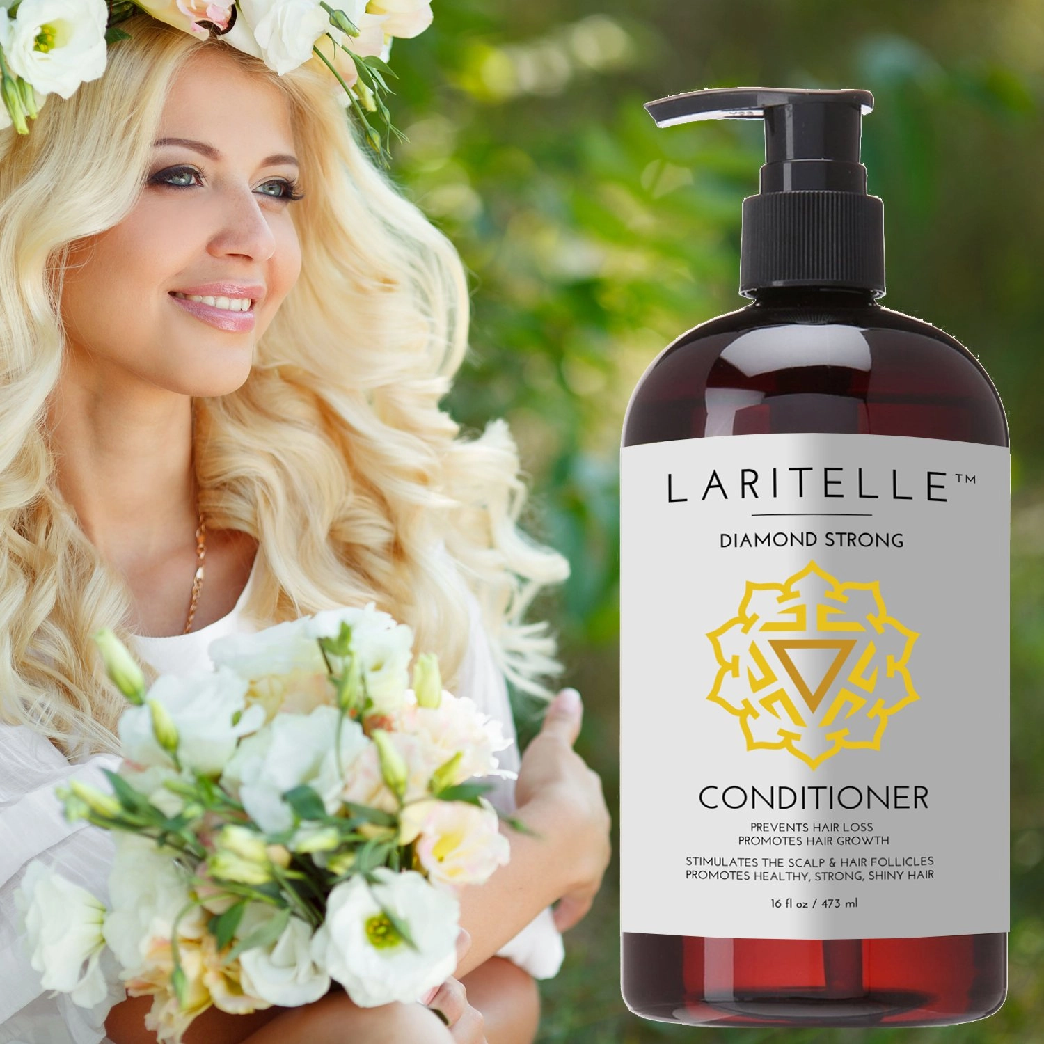 Organic Conditioner 16 oz | Hair Loss Prevention, Anti-Breakage, Split Ends Treatment | Leave-in, Wash-out or Deep Conditioner | NO GMO, Sulfates, Gluten, Alcohol, Parabens, Phthalates