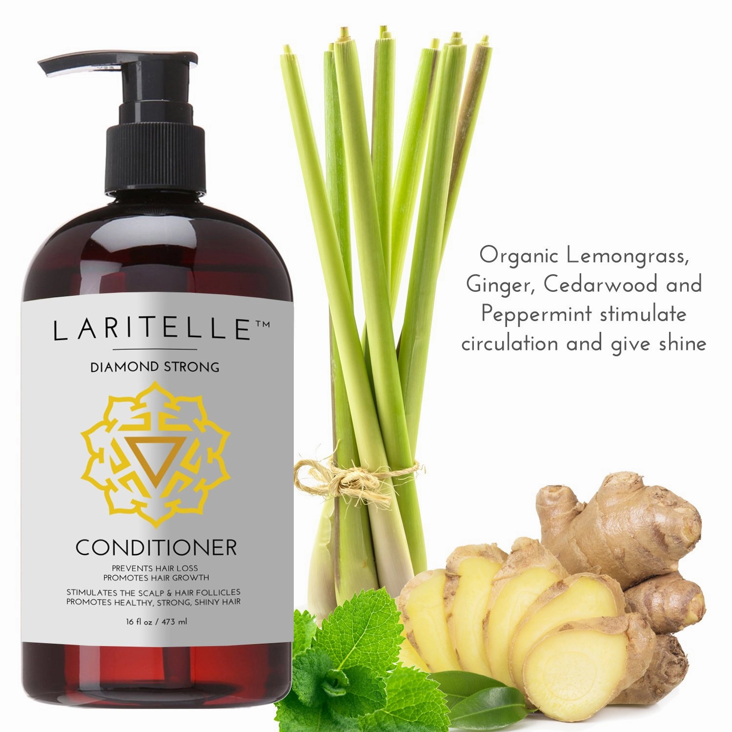 Organic Conditioner 16 oz | Hair Loss Prevention, Anti-Breakage, Split Ends Treatment | Leave-in, Wash-out or Deep Conditioner | NO GMO, Sulfates, Gluten, Alcohol, Parabens, Phthalates