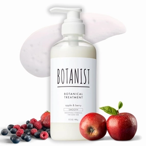Organic Hair Treatment for Dry & Frizzy Hair Women & Men, Natural Hair Care with Macadamia Nut Oil & Birch Water from Japan, Sulfate & Paraben Free, Smooth, Apple & Berry, 17.2 Oz