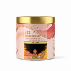 Organic Kid’s Hair Butter for Healthy and Frizz- Free Hair, Hair detangler for kids, Nourish, Hydrates, Moisturizes, Strengthens, and smooths hair. All Hair Types. 8 oz (250ML)