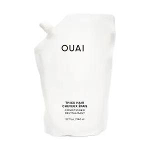 OUAI Thick Hair Conditioner Refill - Moisturizing Conditioner for Dry, Frizzy Hair - Keratin, Marshmallow Root, Shea Butter and Avocado Oil - Paraben, Phthalate & Sulfate Free (32 Oz)