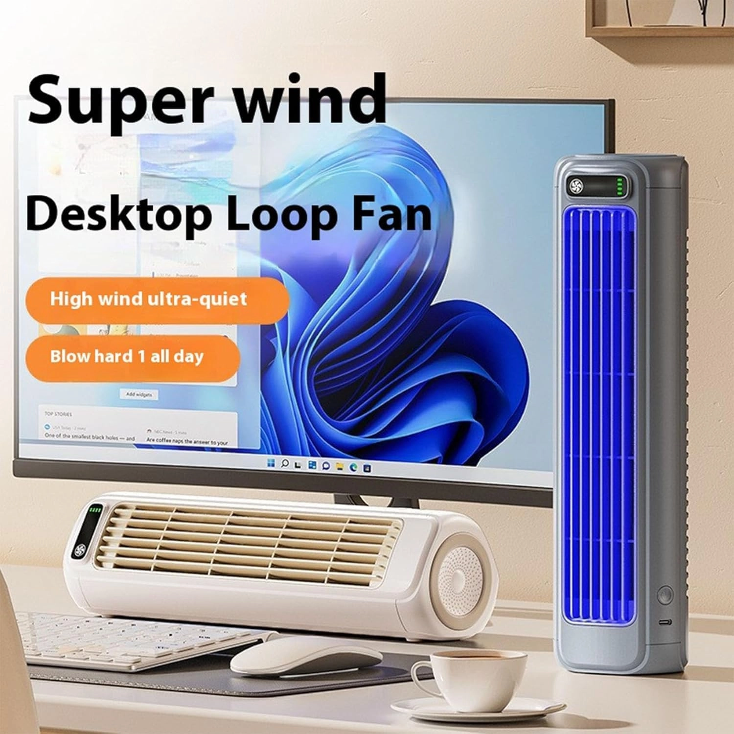 Outfanly Cooling Ace(3 Speeds), 2025 Upgrade Outfanly Cooling Ace Portable Air Conditioner, Rechargeable, For Bedroom Office Home (Blue)
