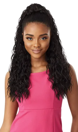 Outre PRETTY QUICK DRAWSTRING PONY Long Curly Wave Ponytail Premium Synthetic Heat Resistant Secure Fit Quick Easy Styling Soft Feel Natural Luster - JOVANI (DR2/CINWN)