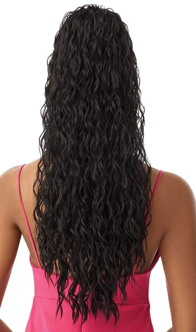 Outre PRETTY QUICK DRAWSTRING PONY Long Curly Wave Ponytail Premium Synthetic Heat Resistant Secure Fit Quick Easy Styling Soft Feel Natural Luster - JOVANI (DR2/CINWN)