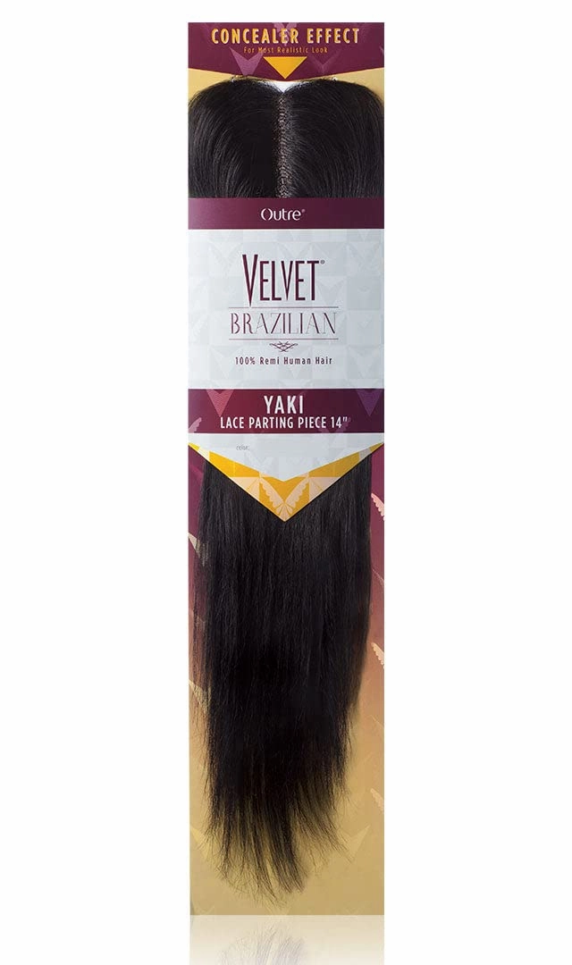 Outre Velvet Brazilian Remi Huaman Hair Closures - VELVET BRAZILIAN YAKI LACE PARTING PIECE 14″ (4)