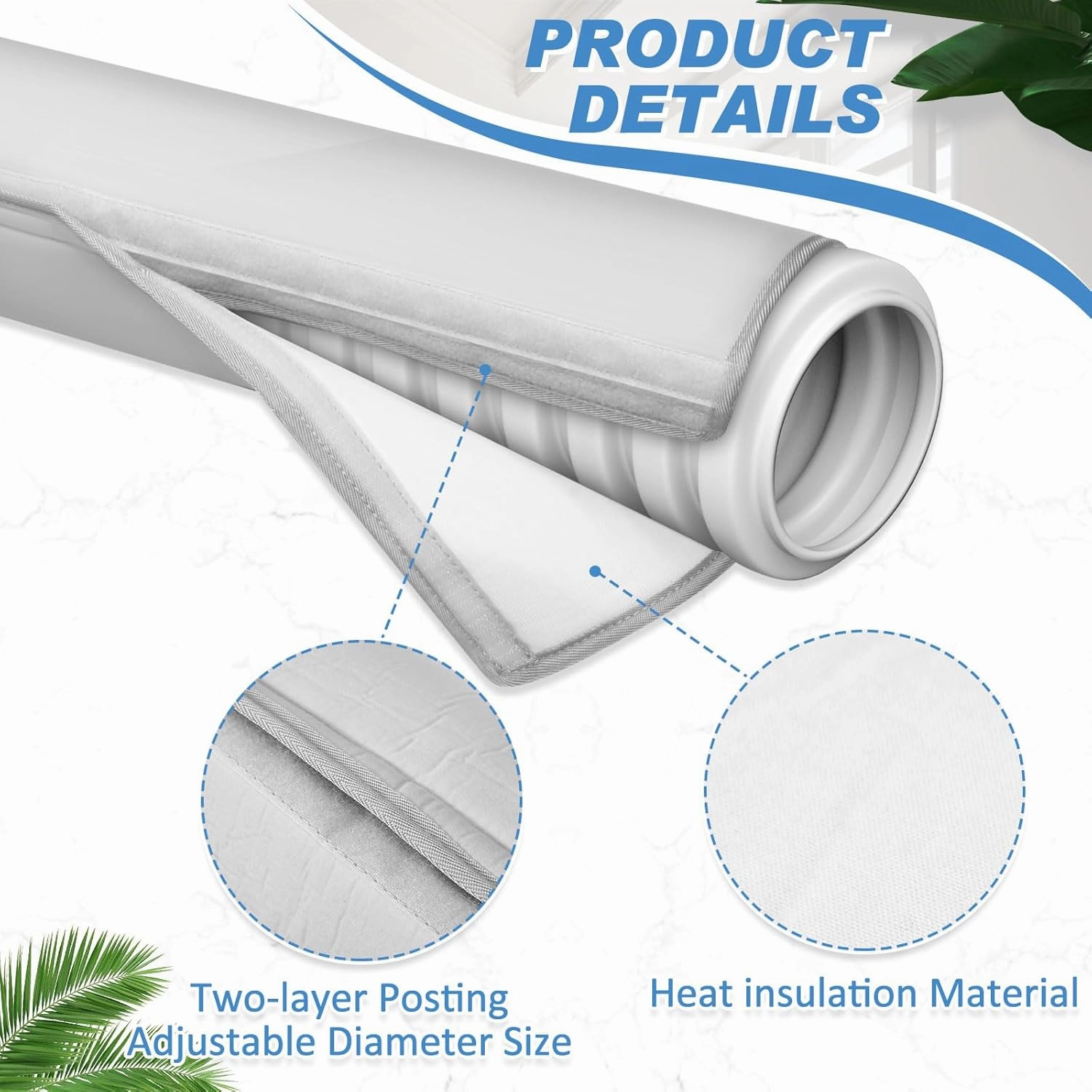 Outus 2 Pcs Air Conditioner Hose Cover Wrap - Ac Hose Duct Vent Insulation Sleeve Insulated Cover for Portable Ac for 5" & 5. 9" Diameter 60" Long Exhaust Hoses Tube(Gray)