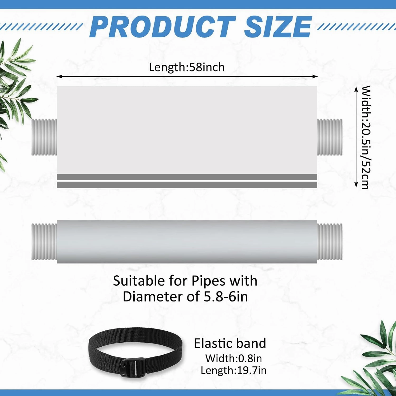 Outus 2 Pcs Air Conditioner Hose Cover Wrap - Ac Hose Duct Vent Insulation Sleeve Insulated Cover for Portable Ac for 5" & 5. 9" Diameter 60" Long Exhaust Hoses Tube(Gray)