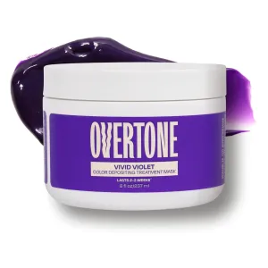Overtone Color Depositing Semi-Permanent Hair Dye Conditioner - 8 oz For Natural & Color-Treated Hair, Moisturizing Shea Butter & Coconut Oil - Vegan & Cruelty-Free, Extreme Purple