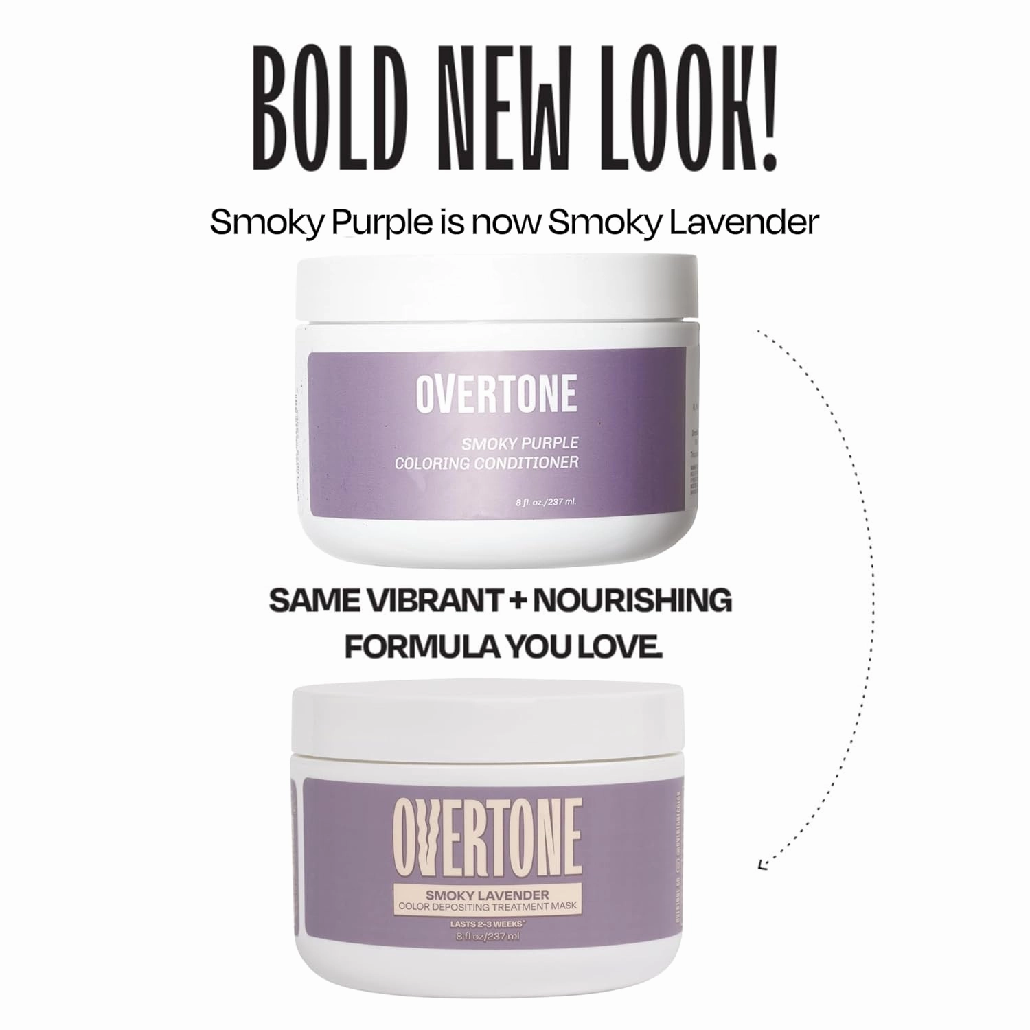Overtone Color Depositing Semi-Permanent Hair Dye Conditioner - 8 oz For Natural & Color-Treated Hair, Moisturizing Shea Butter & Coconut Oil - Vegan & Cruelty-Free, Smoky Purple is now Smoky Lavender