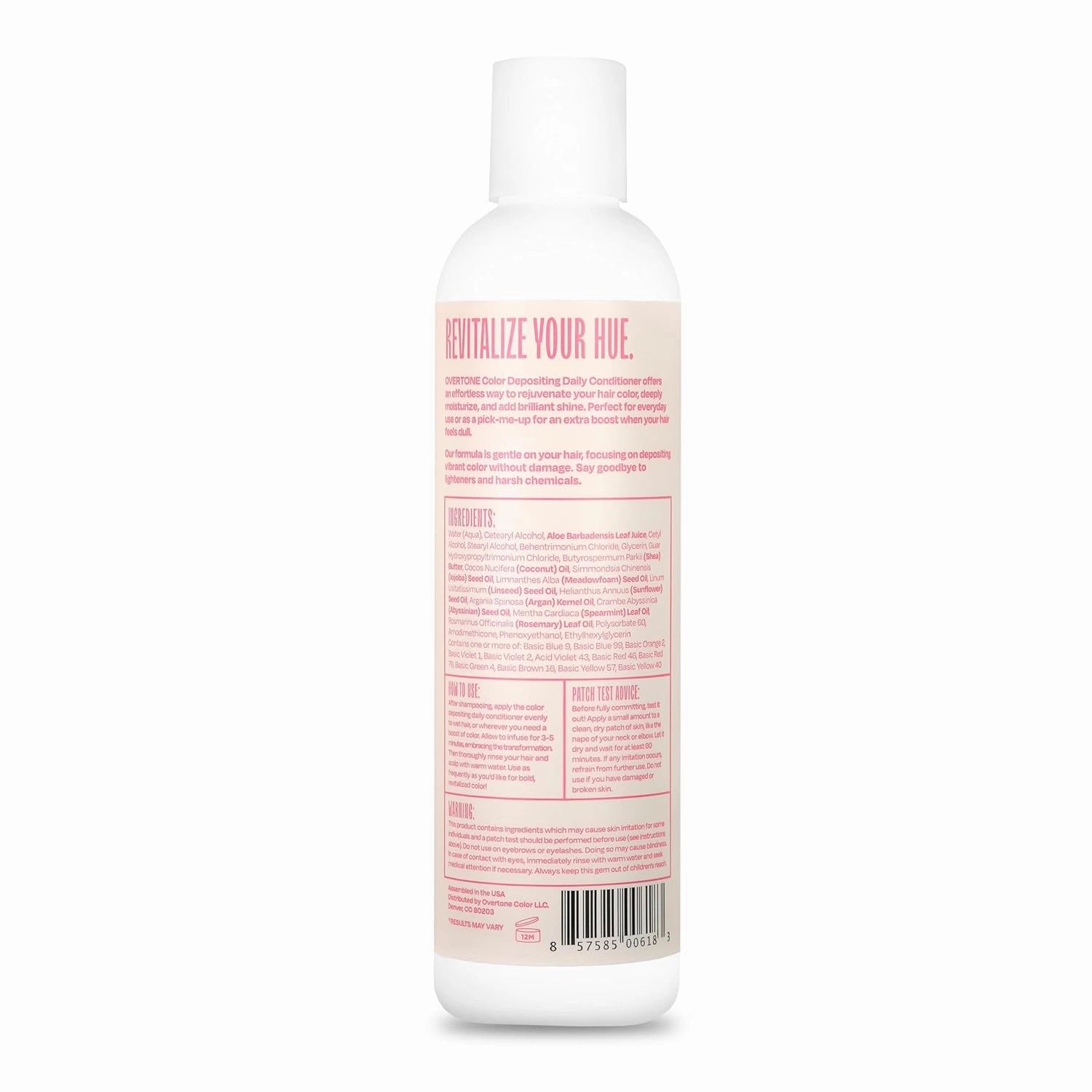 Overtone Daily Color Depositing Conditioner: 8oz Temporary Coloring Conditioner w/Shea Butter & Coconut Oil, Refresh Color & Prevent Fading, Vegan & Cruelty-Free, Pastel Pink is now Cotton Candy