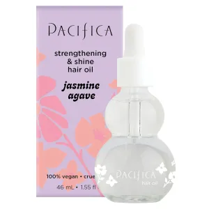 Pacifica Jasmine Agave Glossing Hair Oil 2oz – Shine & Frizz Control Serum, Lightweight Treatment Oil for Smooth Hydrated Hair, Heat Protectant & Split End Sealer, 100% Vegan