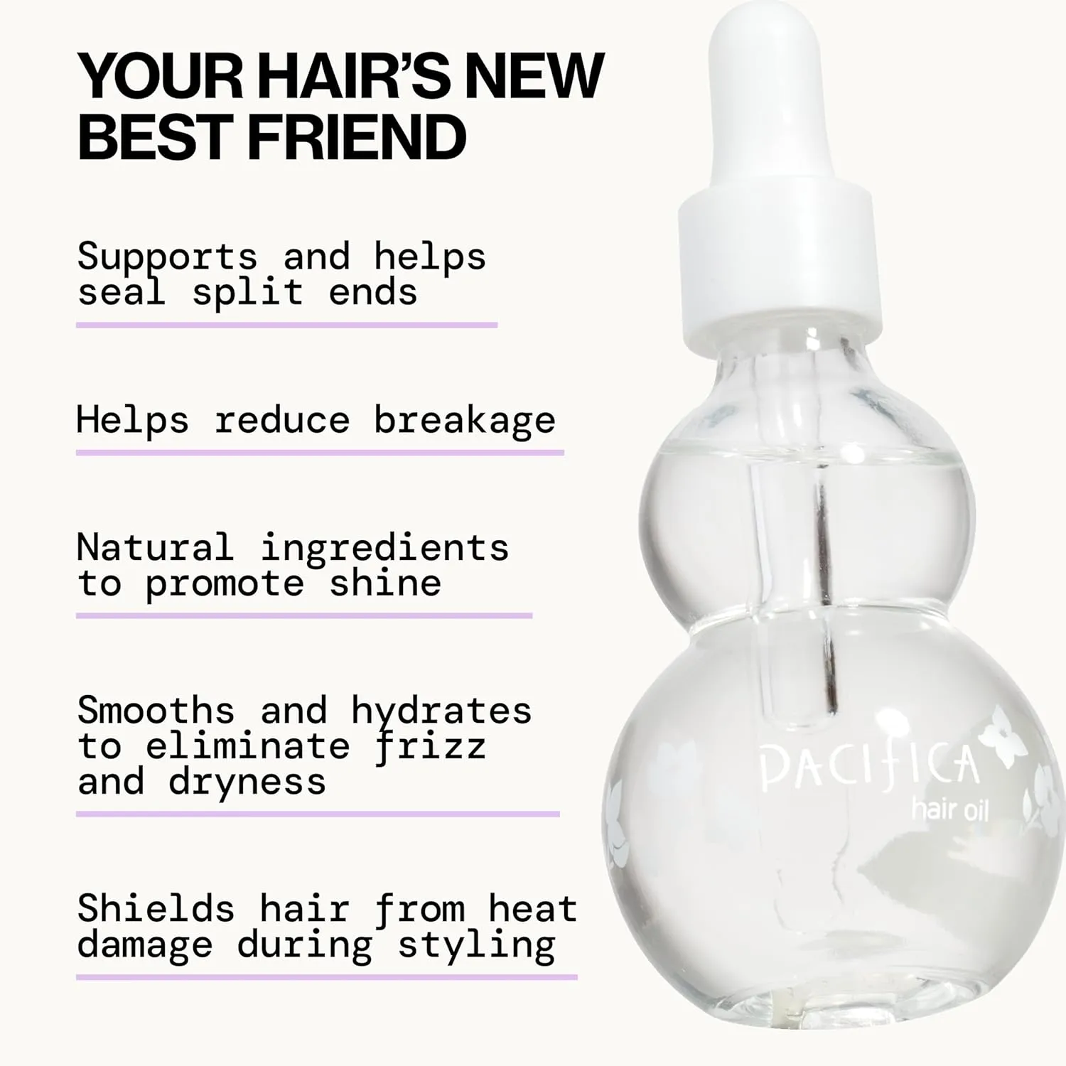 Pacifica Jasmine Agave Glossing Hair Oil 2oz – Shine & Frizz Control Serum, Lightweight Treatment Oil for Smooth Hydrated Hair, Heat Protectant & Split End Sealer, 100% Vegan