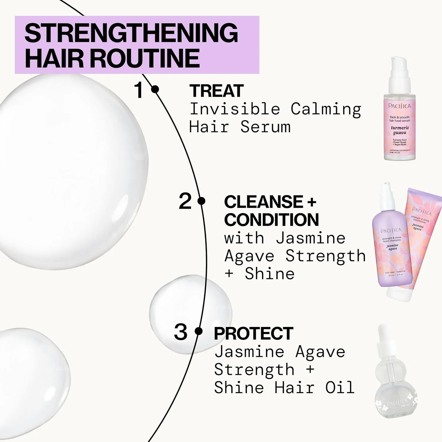 Pacifica Jasmine Agave Glossing Hair Oil 2oz – Shine & Frizz Control Serum, Lightweight Treatment Oil for Smooth Hydrated Hair, Heat Protectant & Split End Sealer, 100% Vegan