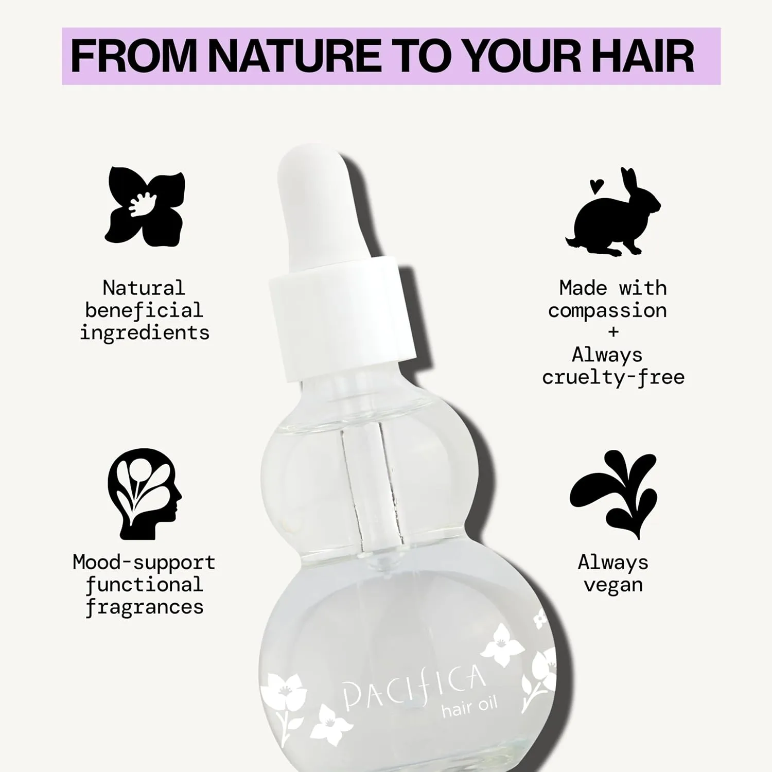 Pacifica Jasmine Agave Glossing Hair Oil 2oz – Shine & Frizz Control Serum, Lightweight Treatment Oil for Smooth Hydrated Hair, Heat Protectant & Split End Sealer, 100% Vegan