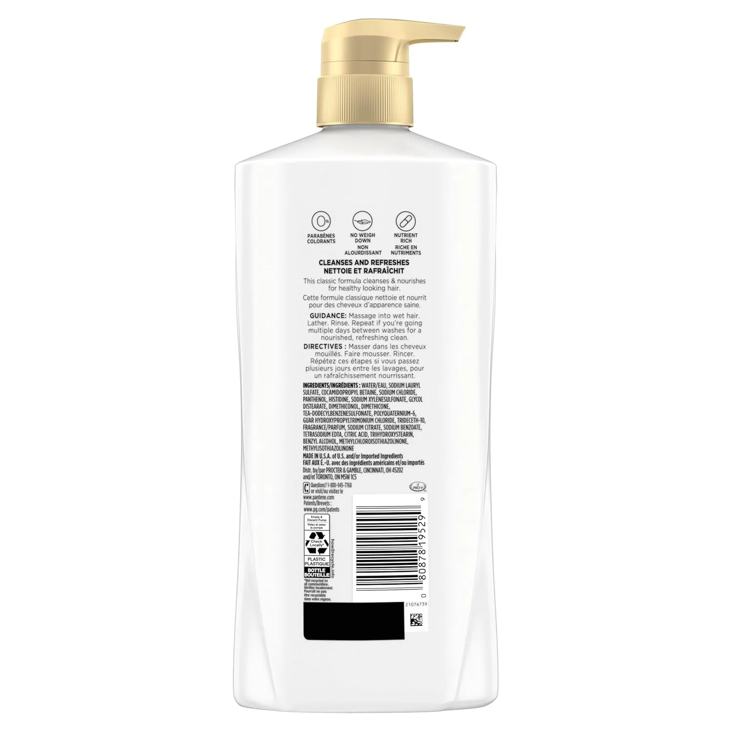 Pantene 2-in-1 Shampoo & Conditioner, Classic Clean - Pro-V Nutrients for Dry, Color-Treated Hair, Healthy Looking Hair Every Wash, Antioxidant-Rich, 27.7 Oz Each, 2-Pack   Rescue Shot (0.5 Oz)