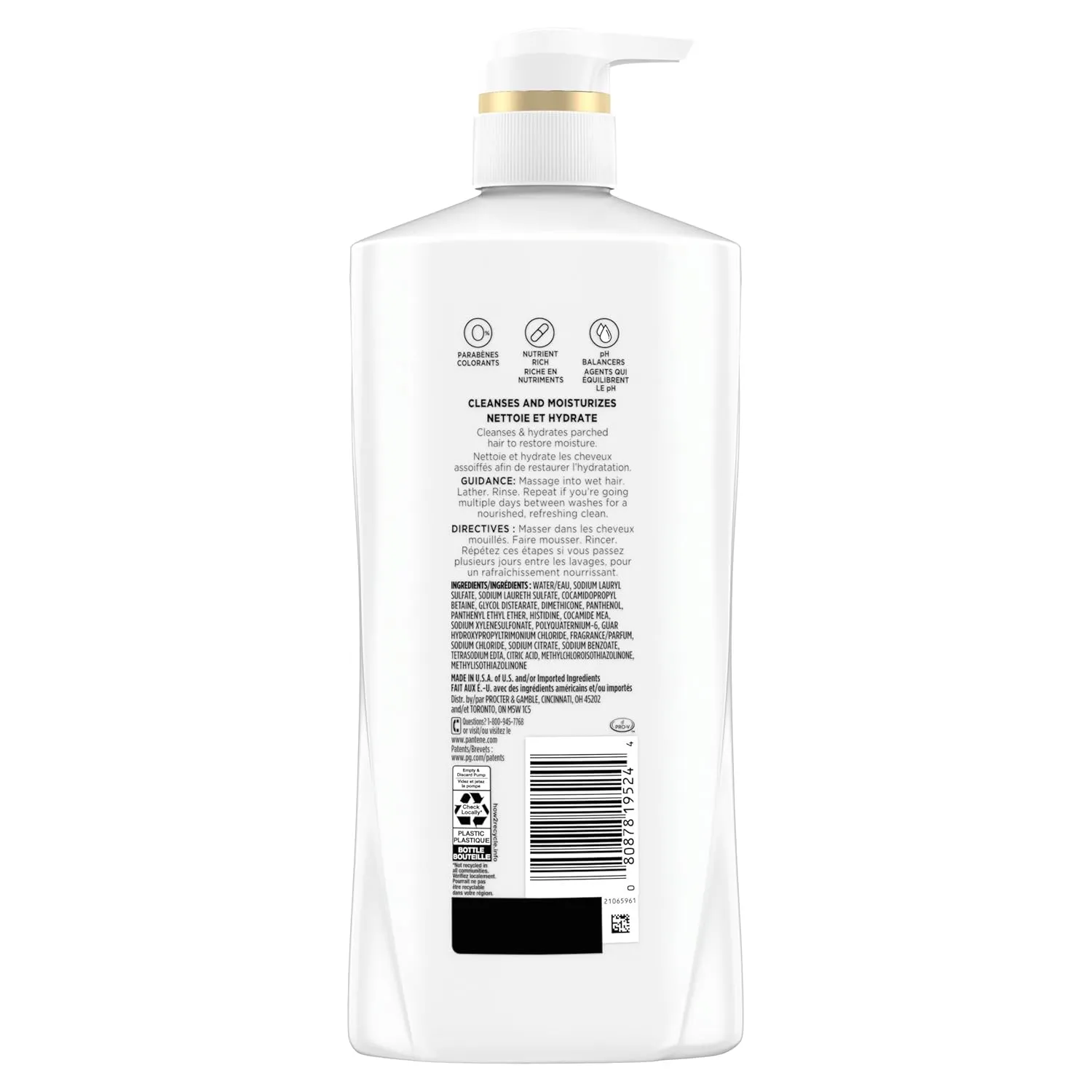 Pantene 2-in-1 Shampoo & Conditioner, Daily Moisture Renewal - Pro-V Nutrients for Dry, Color-Treated, Straight to Curly Hair, 72-Hour Hydration & Softness, 27.7 Oz Each, 2-Pack   Rescue Shot (0.5 Oz)