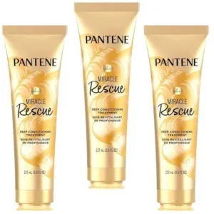 Pantene Deep Conditioning Hair Mask Miracle Rescue Pro-V , 8 Fl Oz (Pack of 3)- Total 24.0 Fl oz