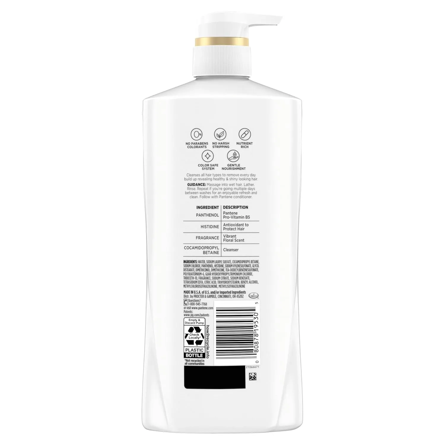 Pantene Shampoo, Classic Clean - Pro-V Nutrients for Dry, Color-Treated Hair, Healthy Looking Hair Every Wash, Antioxidant-Rich, 27.7 Oz Each, 2-Pack   Miracle Rescue Shot (0.5 Oz)