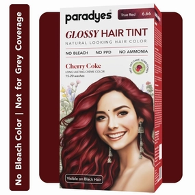 Paradye's No Bleach Cherry Coke Glossy Hair Tint, Ammonia-Free Formula for Natural Black Hair,Enriched with Herbal Extracts, Includes Anti-Fade Conditioner for Long-Lasting Shine, 6.6 True Red