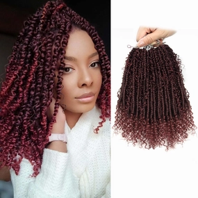 Passion Twist Crochet Hair 12 inch Pretwisted Passion Twist Hair with Curly ends, Pre-looped Braided Crochet Bohemia Short Passion Twist Braided Hair for Women 96pc