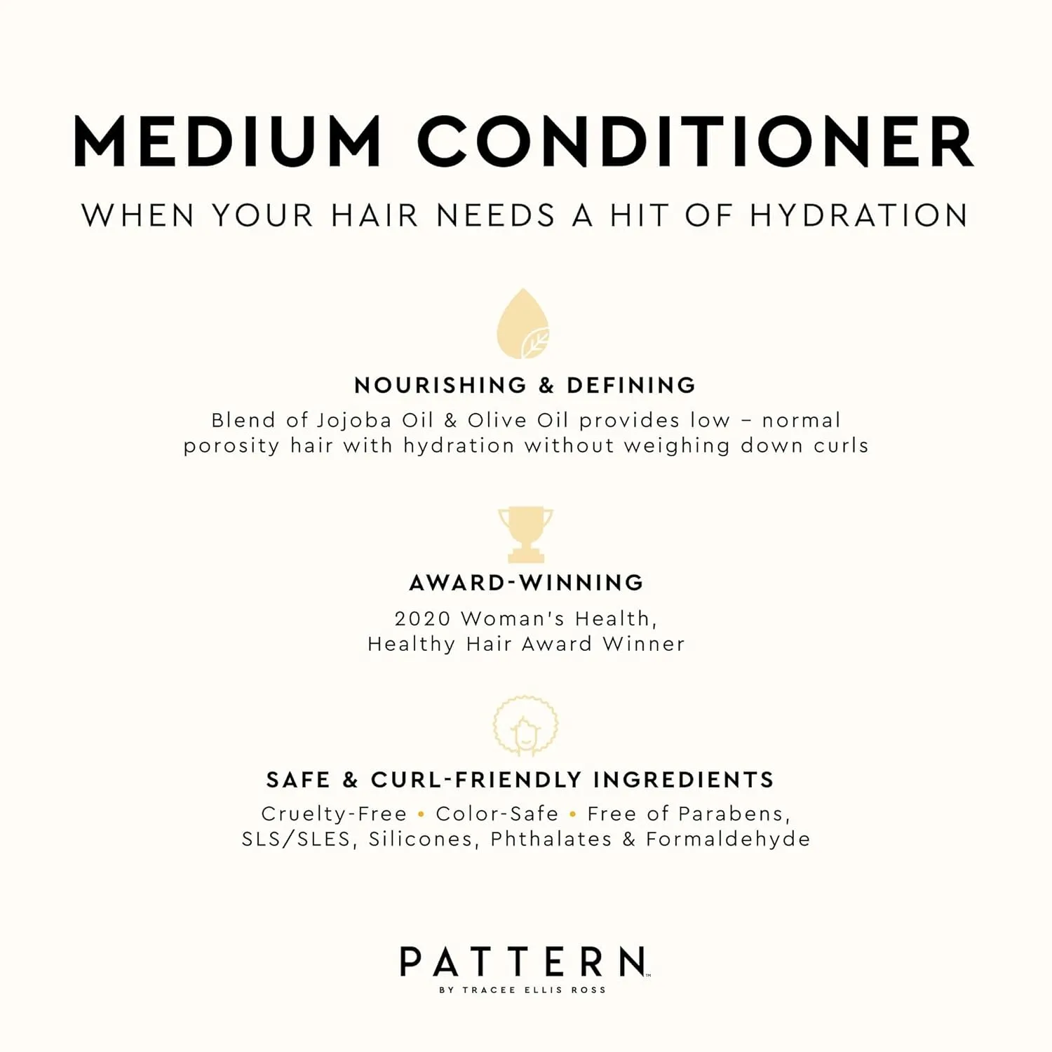 PATTERN Beauty by Tracee Ellis Ross Medium Conditioner - Hydration & Slip for Curly Hair 3a-4a, 13 Fl Oz